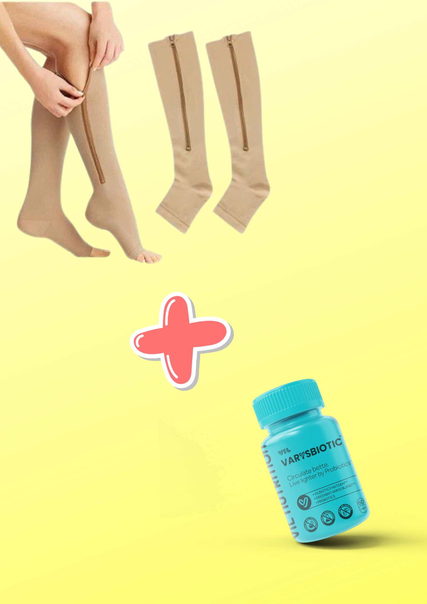 Vista 2 de Combo Vil Varys Biotic Trat + medias zip